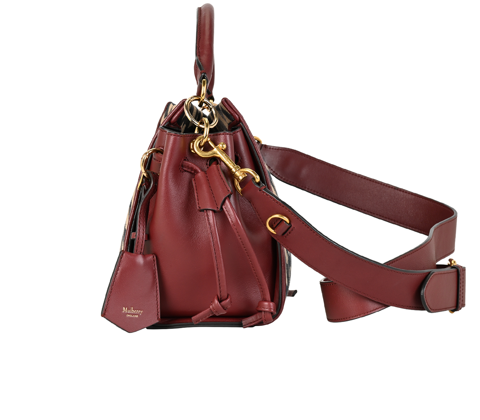 Monogram Small Iris, &pound;395, Handbags, Beige/Burgundy, Canvas, Bottom view